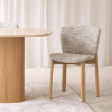 Pinta Fabric Dining Chair | Oak Frame - Malted