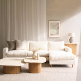 Ponte Long L Shape Fabric Sofa | Panna Cotta (270 cm)