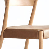 Ronda Leather Dining Chair | Oak Frame - Pecan
