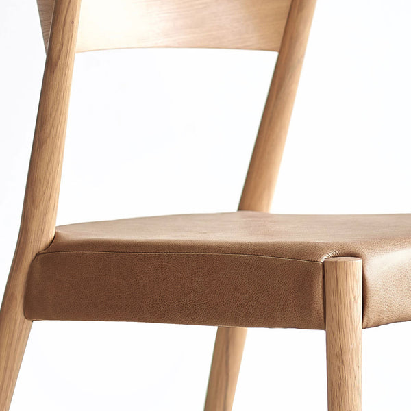 Ronda Leather Dining Chair | Oak Frame - Pecan