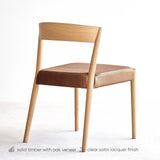Ronda Leather Dining Chair | Oak Frame - Pecan