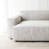 Baker Fabric L Shape Sofa | Salt & Pepper (248cm)