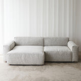 Baker Fabric L Shape Sofa | Salt & Pepper (248cm)