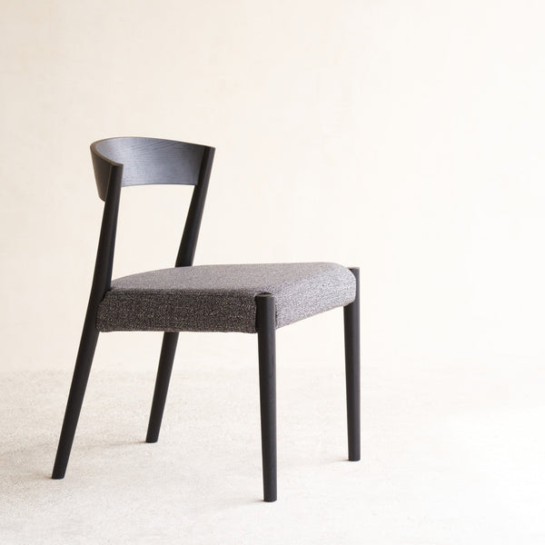Ronda Fabric Dining Chair | Black Frame - Cinder