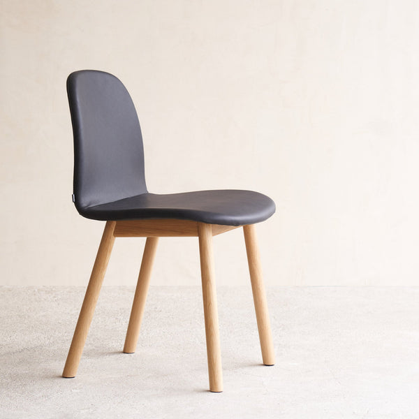 Com Leather Dining Chair | Oak - Coal