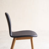Com Leather Dining Chair | Oak - Coal