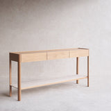Nell Console | Travertine with Oak Frame (160cm) - Originals Furniture