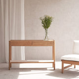 Nell Console | Travertine with Oak Frame (120cm) - Originals Furniture