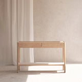 Nell Console | Travertine with Blonde Oak Frame - Originals Furniture