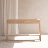 Nell Console | Travertine with Blonde Oak Frame (120cm)