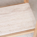 Nell Console | Travertine with Blonde Oak Frame (120cm)
