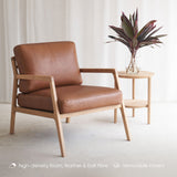 Nysse Leather Armchair | Oak Frame - Saddle