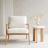 Nysse Fabric Armchair | Oak Frame - Panna Cotta