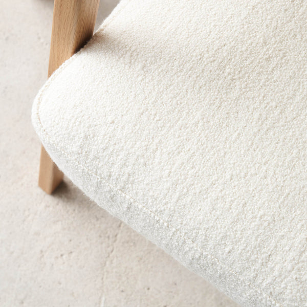 Nysse Fabric Armchair | Oak Frame - Panna Cotta