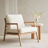 Nysse Fabric Armchair | Oak Frame - Panna Cotta