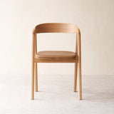 Tolv Oak Frame Pecan Brown Leather Inlay Dining Chair from Originals Furniture Singapore