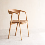 Tolv Oak Frame Pecan Brown Leather Inlay Dining Chair from Originals Furniture Singapore