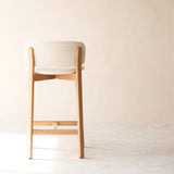 Pinta Fabric Counter Stool | Oak Frame - Gesso