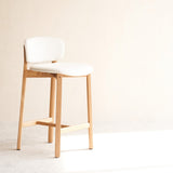 Pinta Fabric Counter Stool | Oak Frame - Gesso