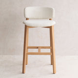 Pinta Fabric Bar Stool | Oak Frame - Gesso