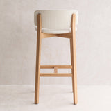 Pinta Fabric Bar Stool | Oak Frame - Gesso