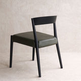 Ronda Leather Dining Chair | Black Frame - Kale - Originals Furniture