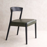 Ronda Leather Dining Chair | Black Frame - Kale - Originals Furniture