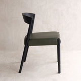 Ronda Leather Dining Chair | Black Frame - Kale - Originals Furniture