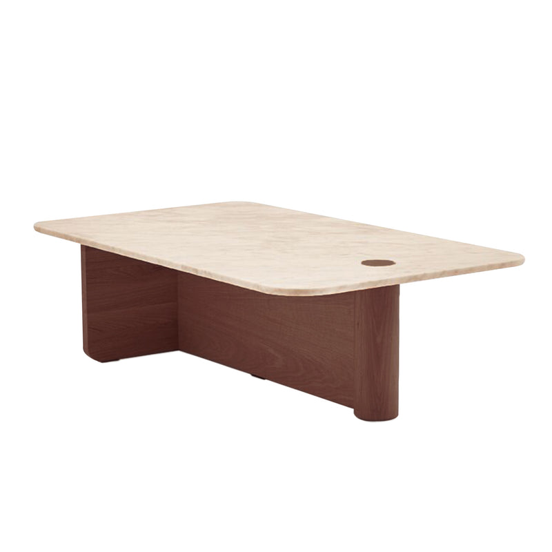 Pivot rectangle coffee table terrazzo top with walnut base - Originals Furniture Singapore
