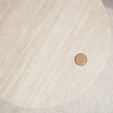 Pivot coffee table travertine top with oak base - Originals Furniture Singapore