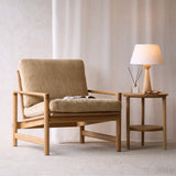 Troubadour Fabric Armchair | Oak Frame - Sherpa Toffee