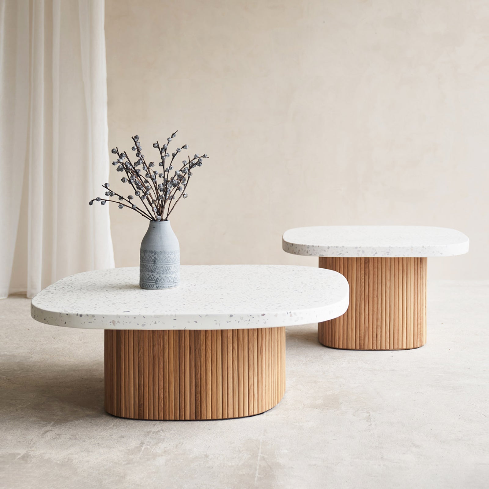 Round terrazzo coffee sale table