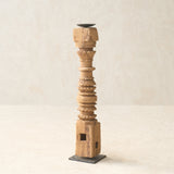 Antique Hand Carved Charpoy Candle Stand