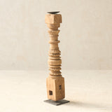 Antique Hand Carved Charpoy Candle Stand