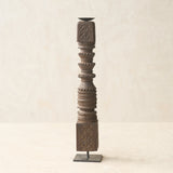 Antique Hand Carved Charpoy Candle Stand