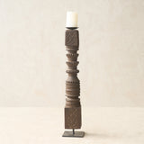 Antique Hand Carved Charpoy Candle Stand