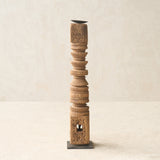 Antique Hand Carved Charpoy Candle Stand