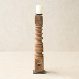 Antique Hand Carved Charpoy Candle Stand