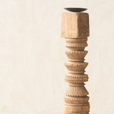 Antique Hand Carved Charpoy Candle Stand