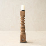 Antique Hand Carved Charpoy Candle Stand
