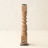 Antique Hand Carved Charpoy Candle Stand
