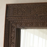 Vintage Teak Carved Mirror | Dark Brown | No. 1