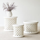Bamileke stool in white - Originals Furniture Singapore