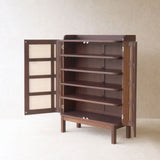 Luna Shoe Cabinet | Teak - Walnut Stained (90cm)