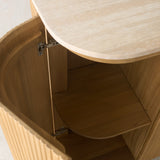 Moher Travertine Sideboard | Demi Lune - Natural Teak (156cm)