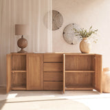 Ledge teak sideboard 4 doors 4 drawers - Originals Furniture Singapore