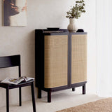 Luna Shoe Cabinet | Teak - Black (90cm)