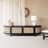 Luna TV Console | Teak - Black (210cm)