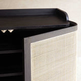Luna Shoe Cabinet | Teak - Black (90cm)