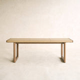 Hover Leather Bench | Latte Oak Frame - Arena